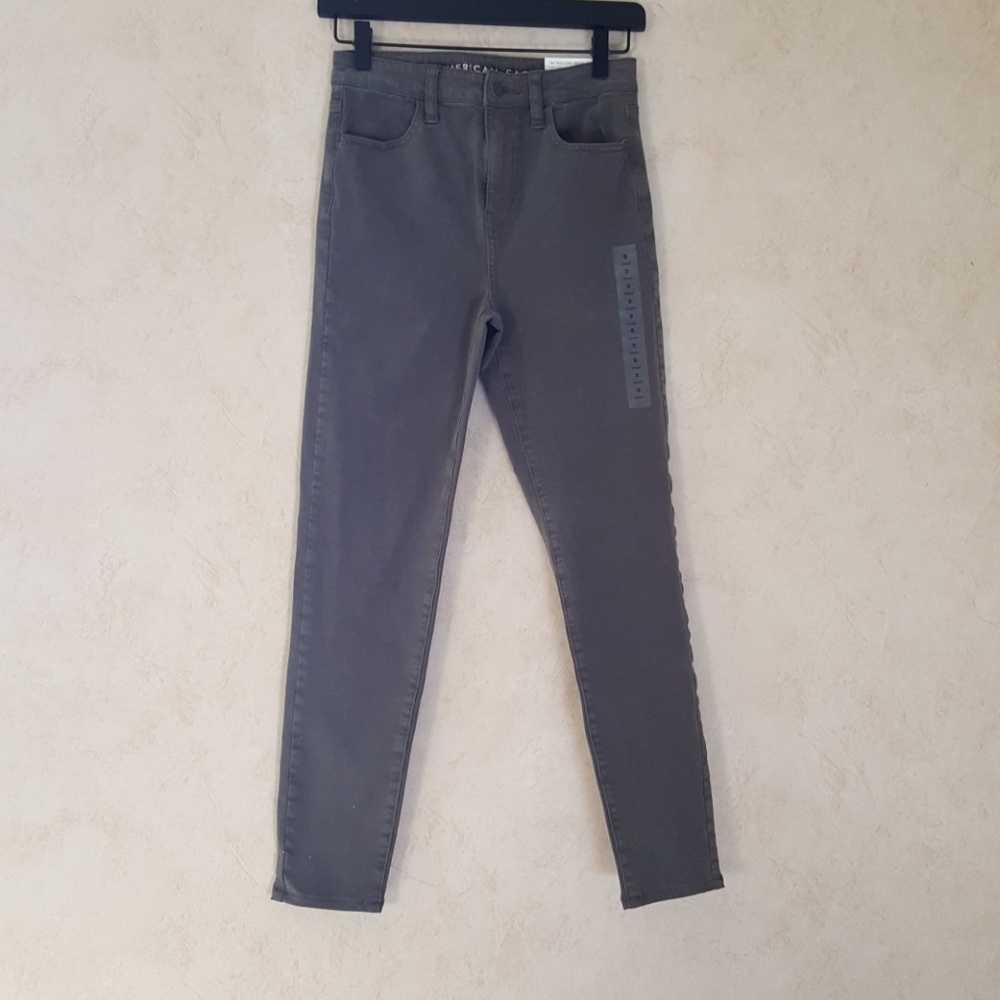 American Eagle olive green super hi rise jeggings